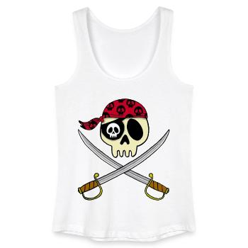 Tête de mort pirate - Débardeur bio Femme - blanc - Devant