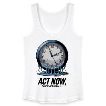 Melting Clock Act Now Conscience climatique Art - Débardeur bio Femme - blanc - Devant