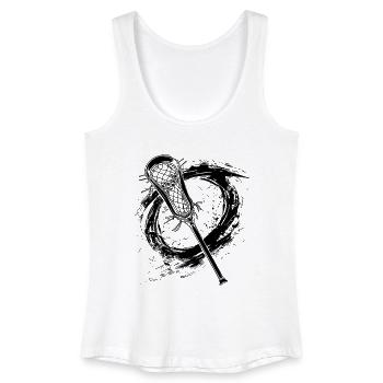 Lacrosse Schläger - Frauen Bio Tank Top - Weiß - Vorne