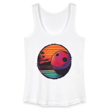 Boule de bowling Retrowave - Débardeur bio Femme - blanc - Devant