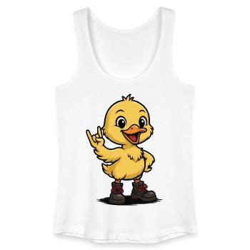 Rockige Baby-Ente mit Boots - Frauen Bio Tank Top - Weiß - Vorne