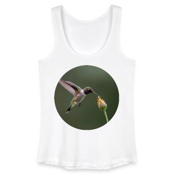 colibri et fleur nature illustration - Débardeur bio Femme - blanc - Devant
