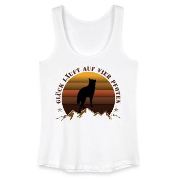 Abendlicher Wolf auf Bergkulisse - Frauen Bio Tank Top - Weiß - Vorne