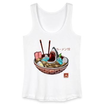 Ramen Bowl Haifisch T-Shirt - Frauen Bio Tank Top - Weiß - Vorne