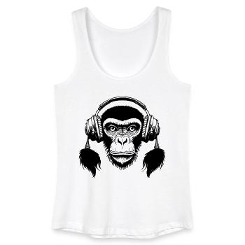 Analog Monkey Head Tape Loop Edition Shirt - Women’s Organic Tank Top - white - Front