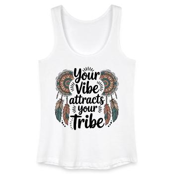 Dein Vibe zieht dein Tribe - Frauen Bio Tank Top - Weiß - Vorne