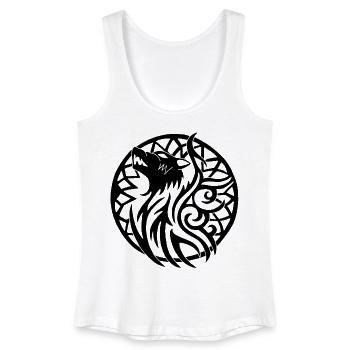 Loup viking noir et talisman de chance - Débardeur bio Femme - blanc - Devant