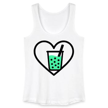 Bubble Tea Heart Boba Drink Sweet Trend - Women’s Organic Tank Top - white - Front
