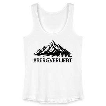 Bergverliebt mit Hashtag Bergige Landschaft Berge  - Frauen Bio Tank Top - Weiß - Vorne