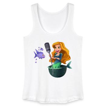 Karaoke-Meerjungfrau im Netz - Frauen Bio Tank Top - Weiß - Vorne