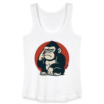 Singe pensif dans un style rétro - Débardeur bio Femme - blanc - Devant