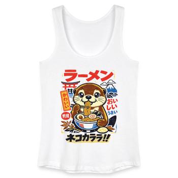 Loutre de Kawaii | Ramen | Soupe de nouilles | Restauration rapide - Débardeur bio Femme - blanc - Devant