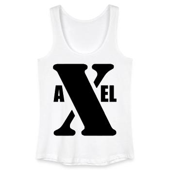 Axel – First Name Design | Minimal Typography - Frauen Bio Tank Top - Weiß - Vorne