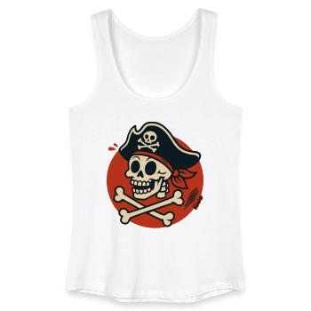 Pirate skull with crossed bones - Women’s Organic Tank Top - white - Front