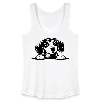 Dackel mit Pfote Portrait - Frauen Bio Tank Top - Weiß - Vorne