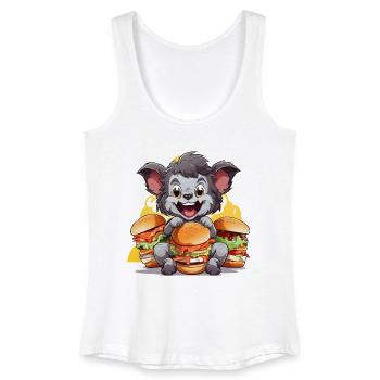 Kauender Koala mit Burgern - Frauen Bio Tank Top - Weiß - Vorne