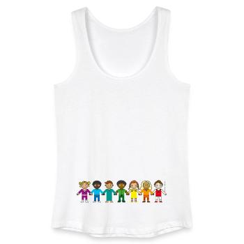 Kindertasse REGENBOGEN Schulanfang Kindergarten - Frauen Bio Tank Top - Weiß - Vorne