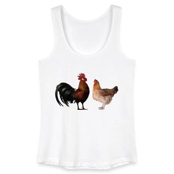 coq et poule am431 - Débardeur bio Femme - blanc - Devant