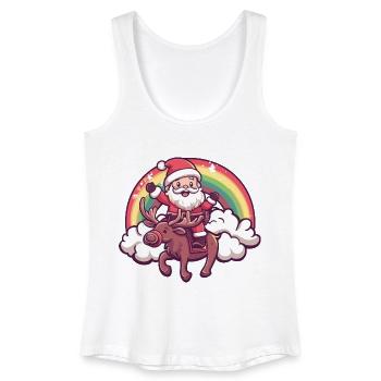 Moose Santa Claus Rainbow - Women’s Organic Tank Top - white - Front