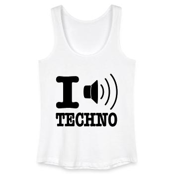 I love techno / I speaker techno - Débardeur bio Femme - blanc - Devant