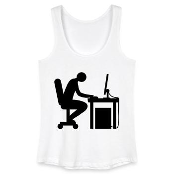 Computer desk nerd - Women’s Organic Tank Top - white - Front