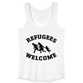 Refugees Welcome - Débardeur bio Femme - blanc - Devant