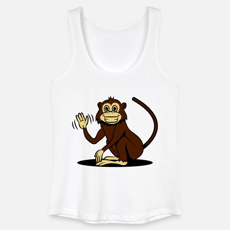monkey funny loving wave - Women’s Organic Tank Top - white