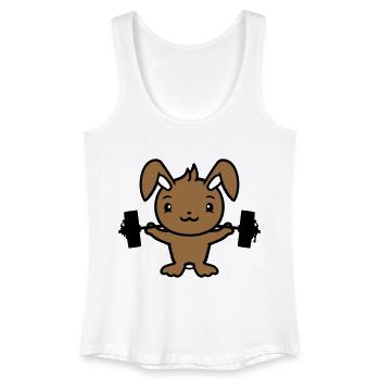 Bunny Bodybuilder Gym Muscles Fort Fitness Poids - Débardeur bio Femme - blanc - Devant