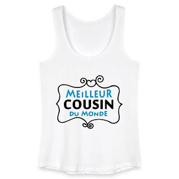 Meilleur COUSIN du monde (2c) - Débardeur bio Femme - blanc - Devant