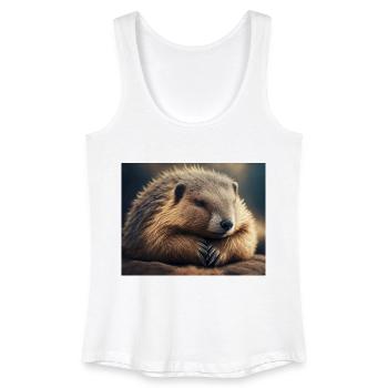 Niedliche Tiere im Winterschlaf – Murmeltier - Frauen Bio Tank Top - Weiß - Vorne