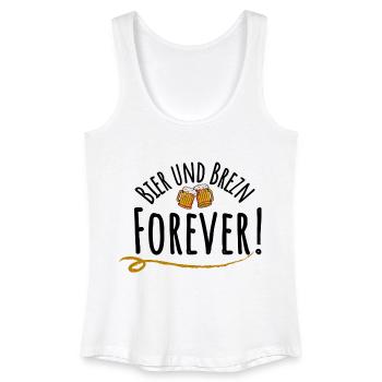 Bier und Brezn forever! - Frauen Bio Tank Top - Weiß - Vorne
