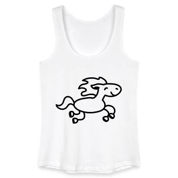 Pferd springt - line - Frauen Bio Tank Top - Weiß - Vorne