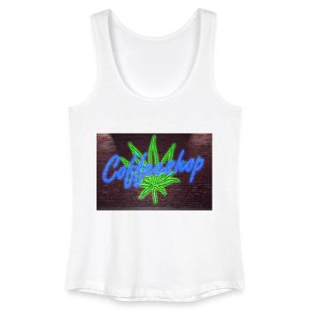 Neon Lettering Coffeeshop on Brick Wall Poster - Frauen Bio Tank Top - Weiß - Vorne