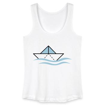 Paper boat on waves - Women’s Organic Tank Top - white - Front