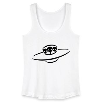 3 alien UFO space ship - Women’s Organic Tank Top - white - Front