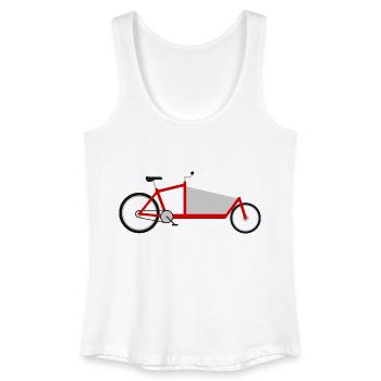 Vélo de cargo rouge - Débardeur bio Femme - blanc - Devant