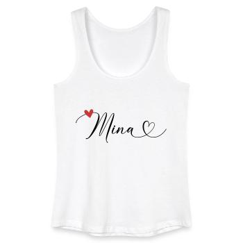 Mina Name Vorname Kalligrafieherz - Frauen Bio Tank Top - Weiß - Vorne