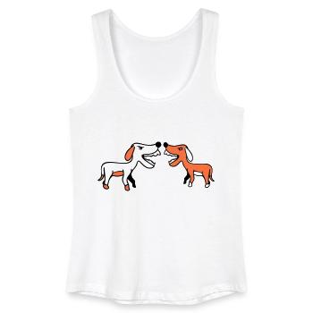 2 dogs bark loudly at Nasty Fight Biting Team - Women’s Organic Tank Top - white - Front