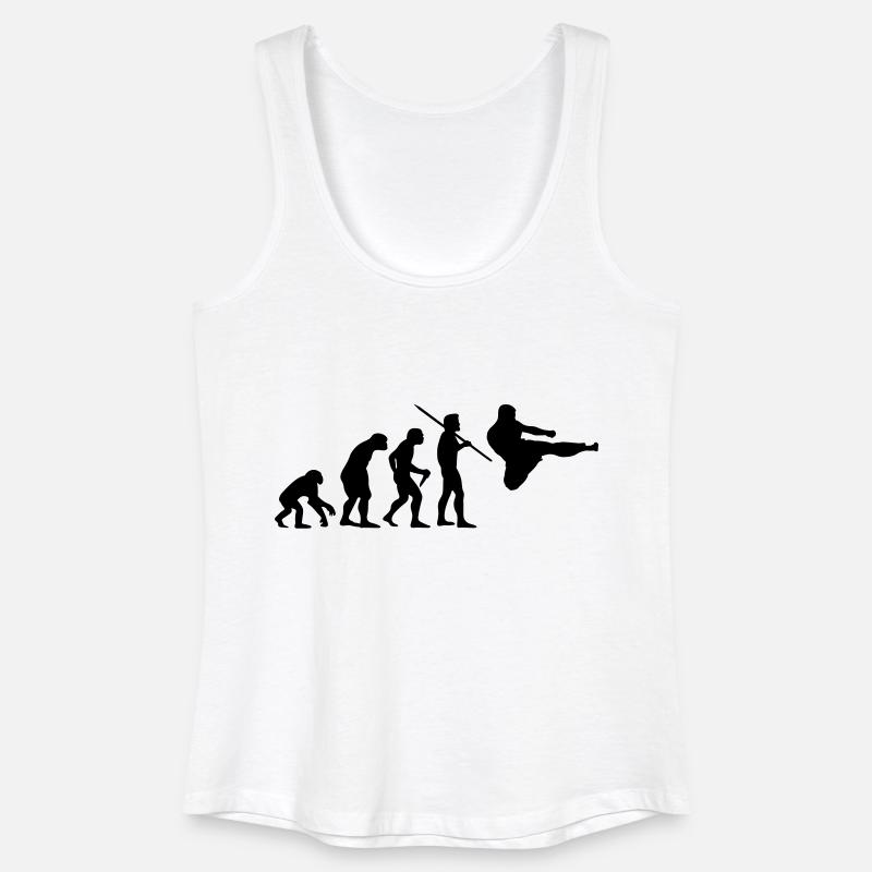 Evolution des Menschen - Kampfsport - Frauen Bio Tank Top - Weiß