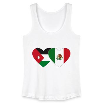 Jordanie Mexique Drapeau Coeur - Débardeur bio Femme - blanc - Devant