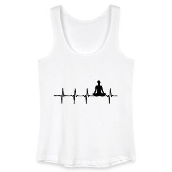 Battement de cœur Yoga - Débardeur bio Femme - blanc - Devant