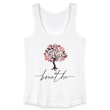 Just Breathe Tree Spring Yoga Meditation Summer - Women’s Organic Tank Top - white - Front