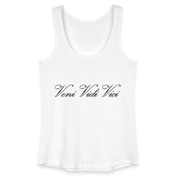 Texte Veni Vidi Vici Calli - Débardeur bio Femme - blanc - Devant
