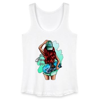 SkateR Girl - rothaarig - Frauen Bio Tank Top - Weiß - Vorne