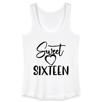 Sweet Sixteen Mignon cadeau de 16 ans - Débardeur bio Femme - blanc - Devant