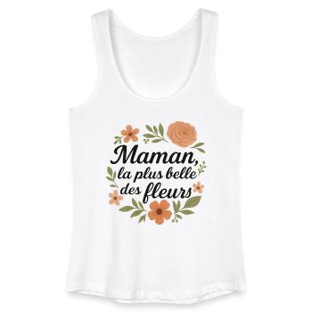 Maman, la plus belle des fleurs - Débardeur bio Femme - blanc - Devant