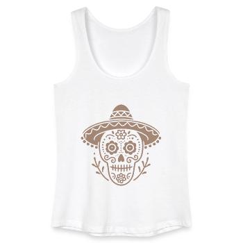 Day of the Dead Skull Design Halloween Minimalist - Women’s Organic Tank Top - white - Front