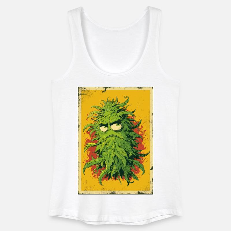 Grumpy Leaf Pop Art Cannabis - Women’s Organic Tank Top - white