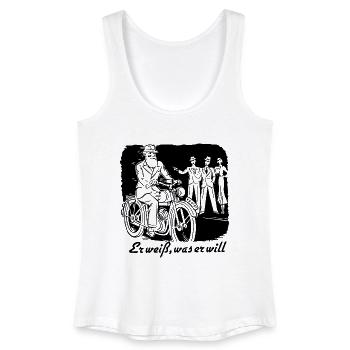 Er weiß, was er will ! - Frauen Bio Tank Top - Weiß - Vorne