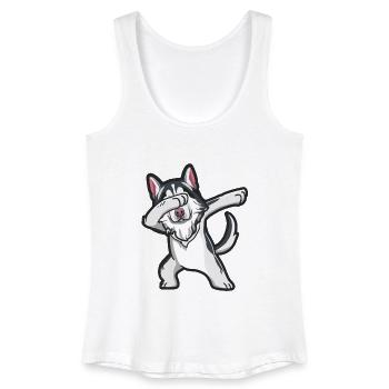 Husky tamponnant - Débardeur bio Femme - blanc - Devant